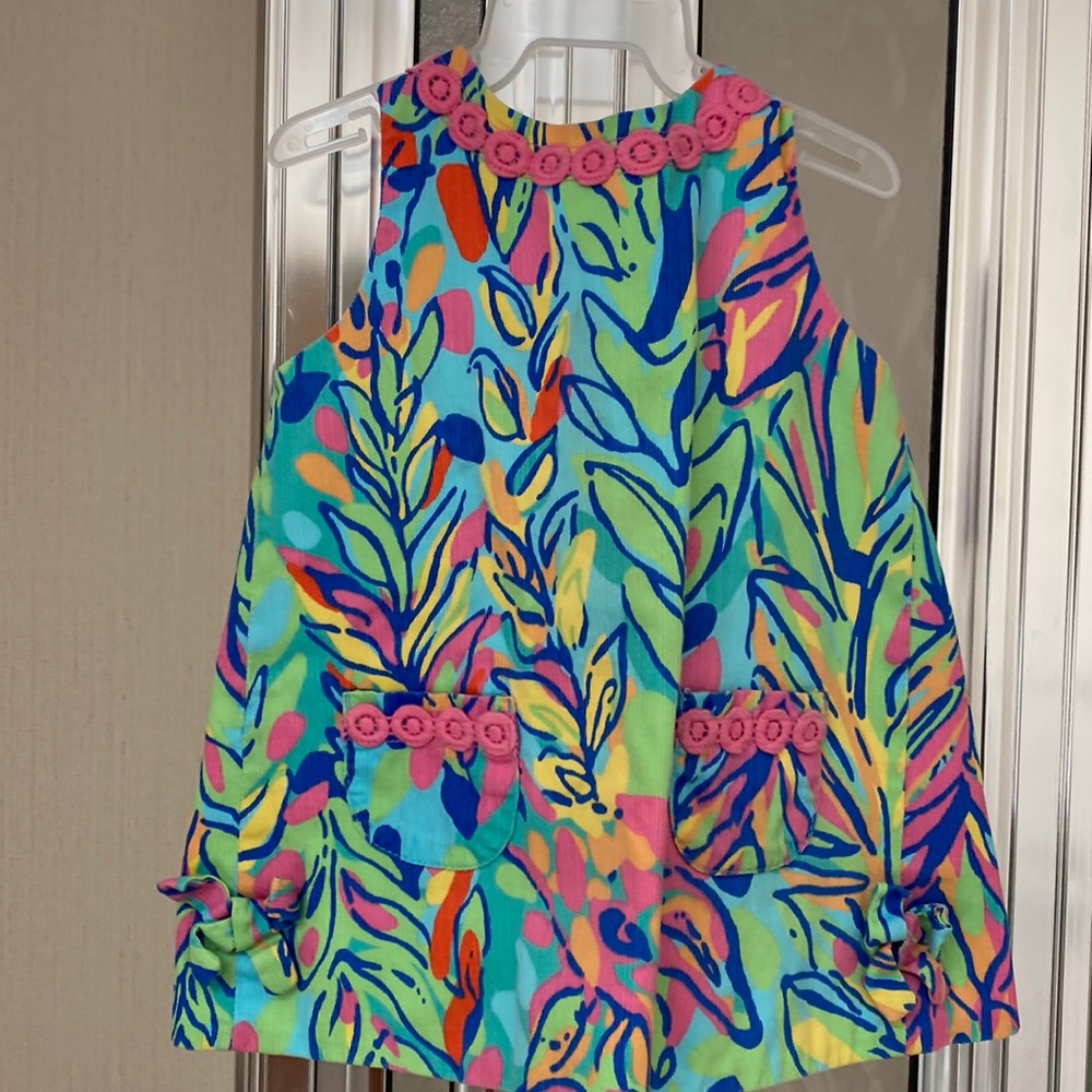 Lilly Pulitzer adorable tropical dress with diaper panties size 18-24 months